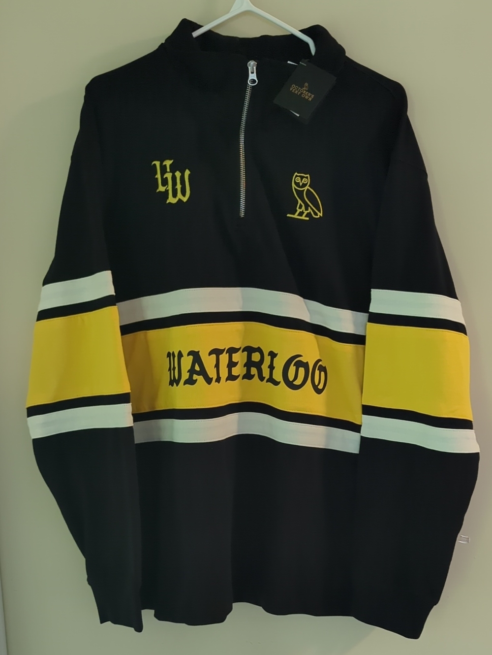 OVO University of Waterloo Quarter-Zip Rugby Pullover new with tags unisex XL